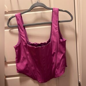 Pink Leather Corset Top